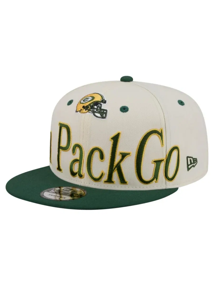 Кепка-снапбек с вышивкой Green Bay Packers New Era — изображение 4 из 5, бежевый