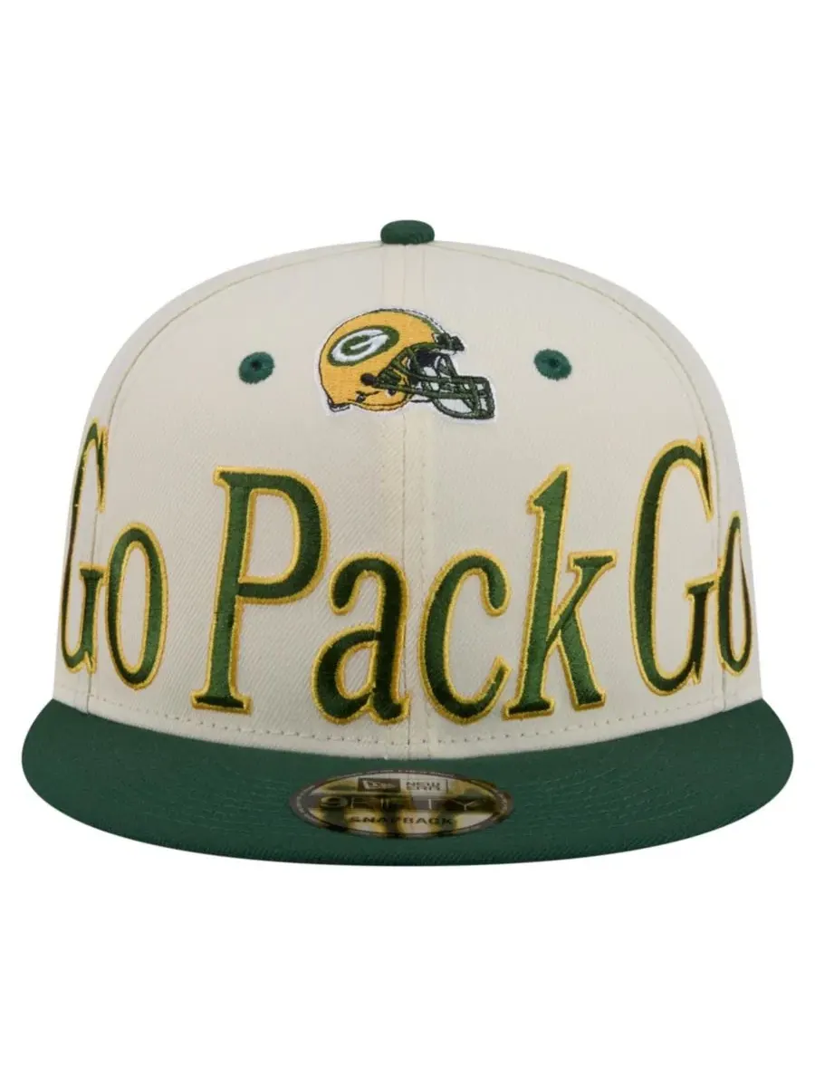 Кепка-снапбек с вышивкой Green Bay Packers New Era — изображение 5 из 5, бежевый