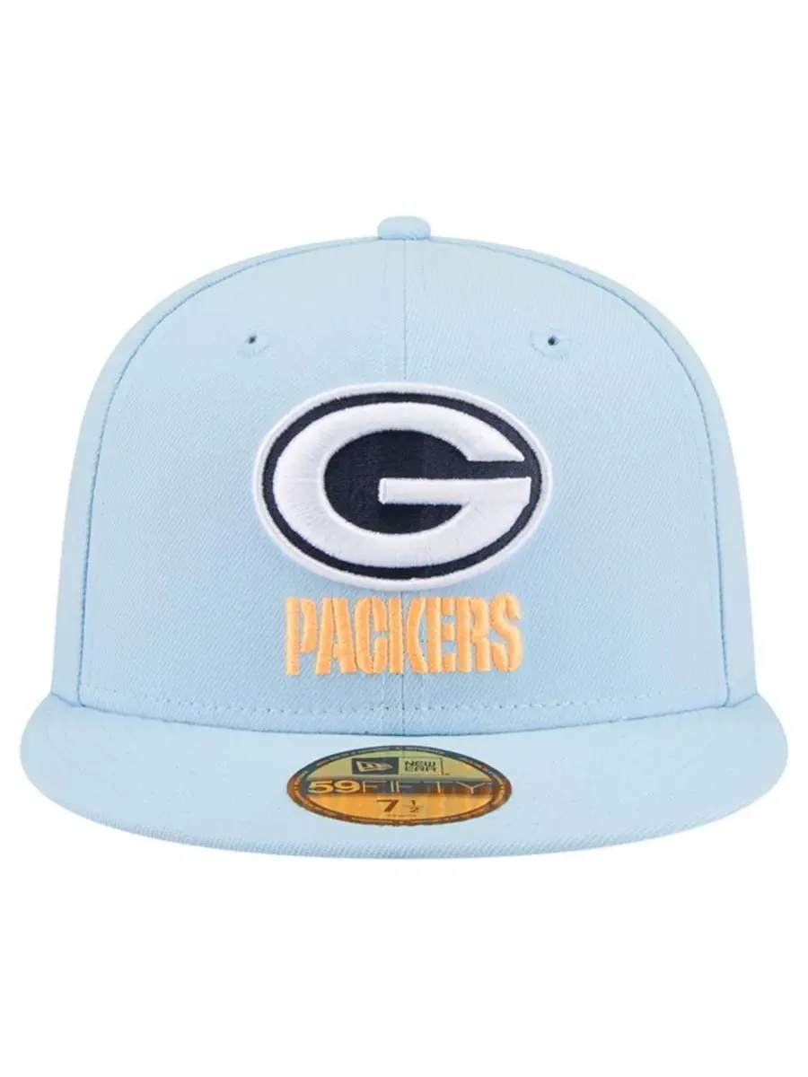 Кепка с высокой тульей Coastal Blue Green Bay Packers 59FIFTY New Era — изображение 4 из 5, синий