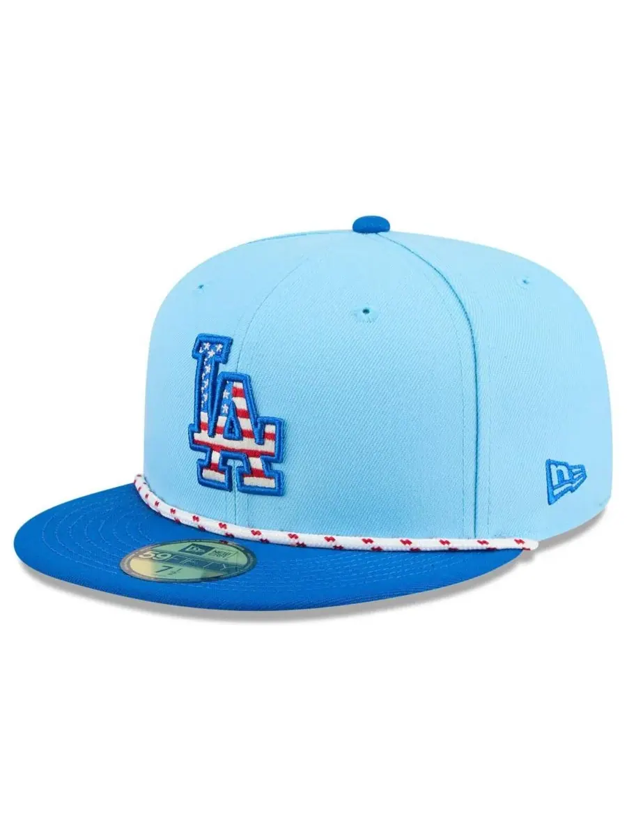 New Era Мужская светло-голубая/синяя бейсболка Los Angeles Dodgers 2025 Fourth of July 59FIFTY