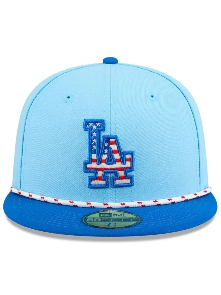 New Era Мужская светло-голубая/синяя бейсболка Los Angeles Dodgers 2025 Fourth of July 59FIFTY — изображение 4 из 4