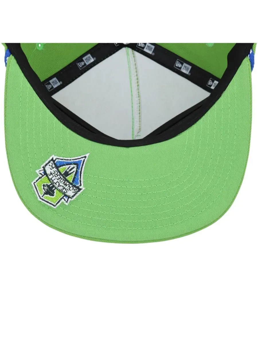 New Era Мужская регулируемая кепка для гольфа Rave Green Seattle Sounders FC с надписью — изображение 3 из 5, зеленый