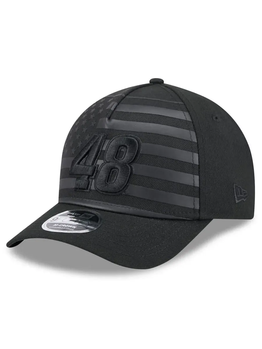 New Era Мужская черная кепка Alex Bowman American Flag 9FORTY M-Crown A-Frame с регулируемой высотой