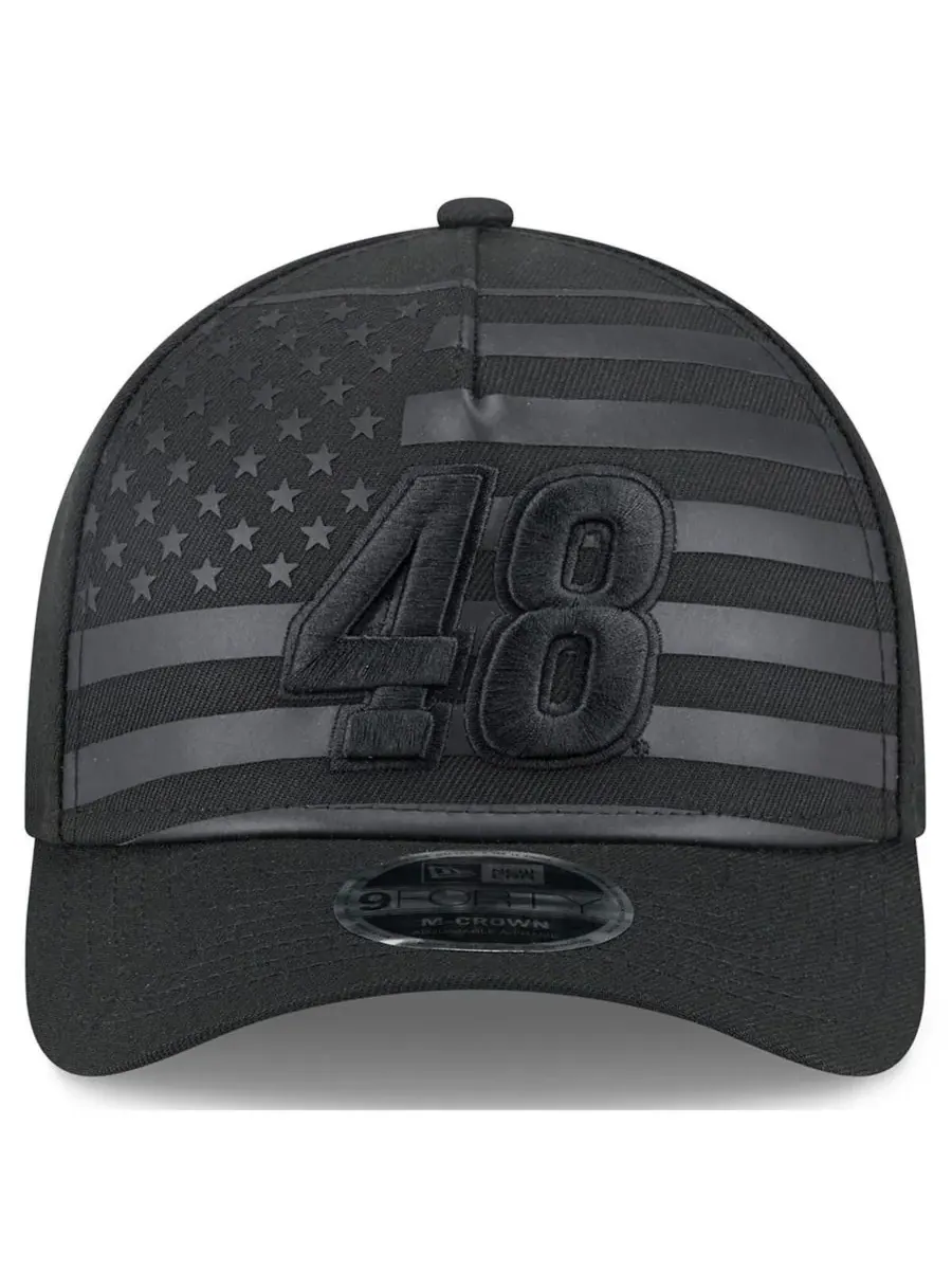 New Era Мужская черная кепка Alex Bowman American Flag 9FORTY M-Crown A-Frame с регулируемой высотой — изображение 2 из 5