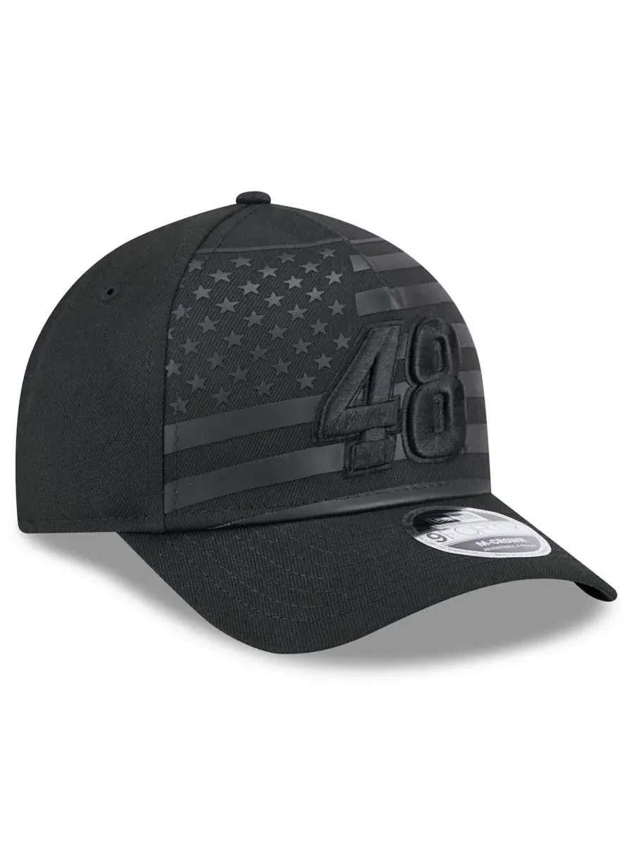 New Era Мужская черная кепка Alex Bowman American Flag 9FORTY M-Crown A-Frame с регулируемой высотой — изображение 3 из 5