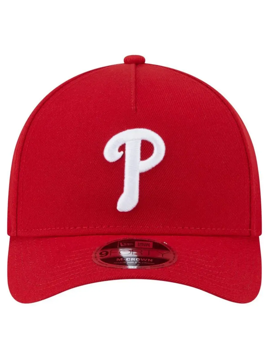 New Era Мужская красная бейсболка Philadelphia Phillies 9FORTY с регулируемой высотой M-Crown — изображение 3 из 4, красный