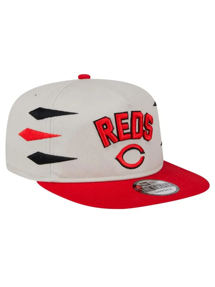 New Era Мужская кремовая бейсболка Cincinnati Reds Iron Golfer Snapback — изображение 4 из 5, бежевый