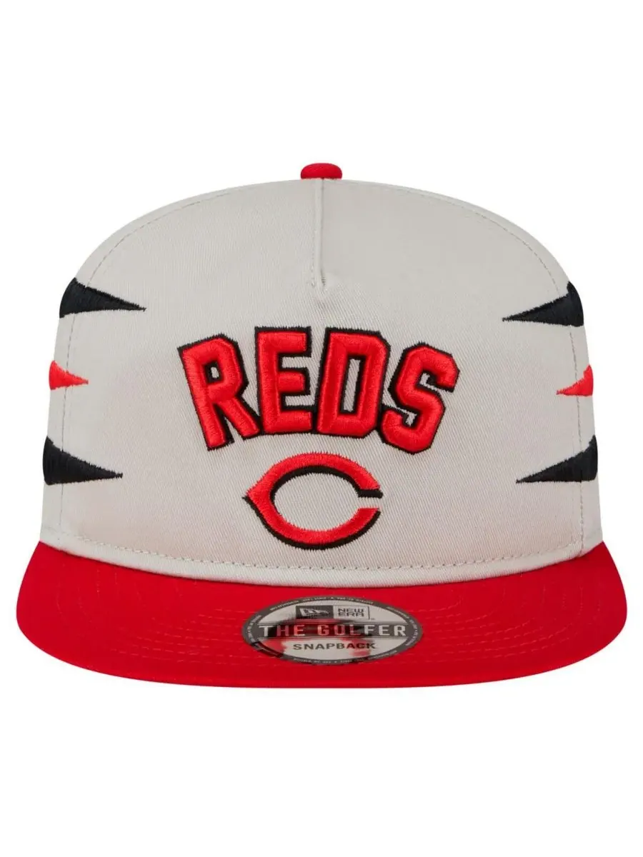New Era Мужская кремовая бейсболка Cincinnati Reds Iron Golfer Snapback — изображение 5 из 5, бежевый
