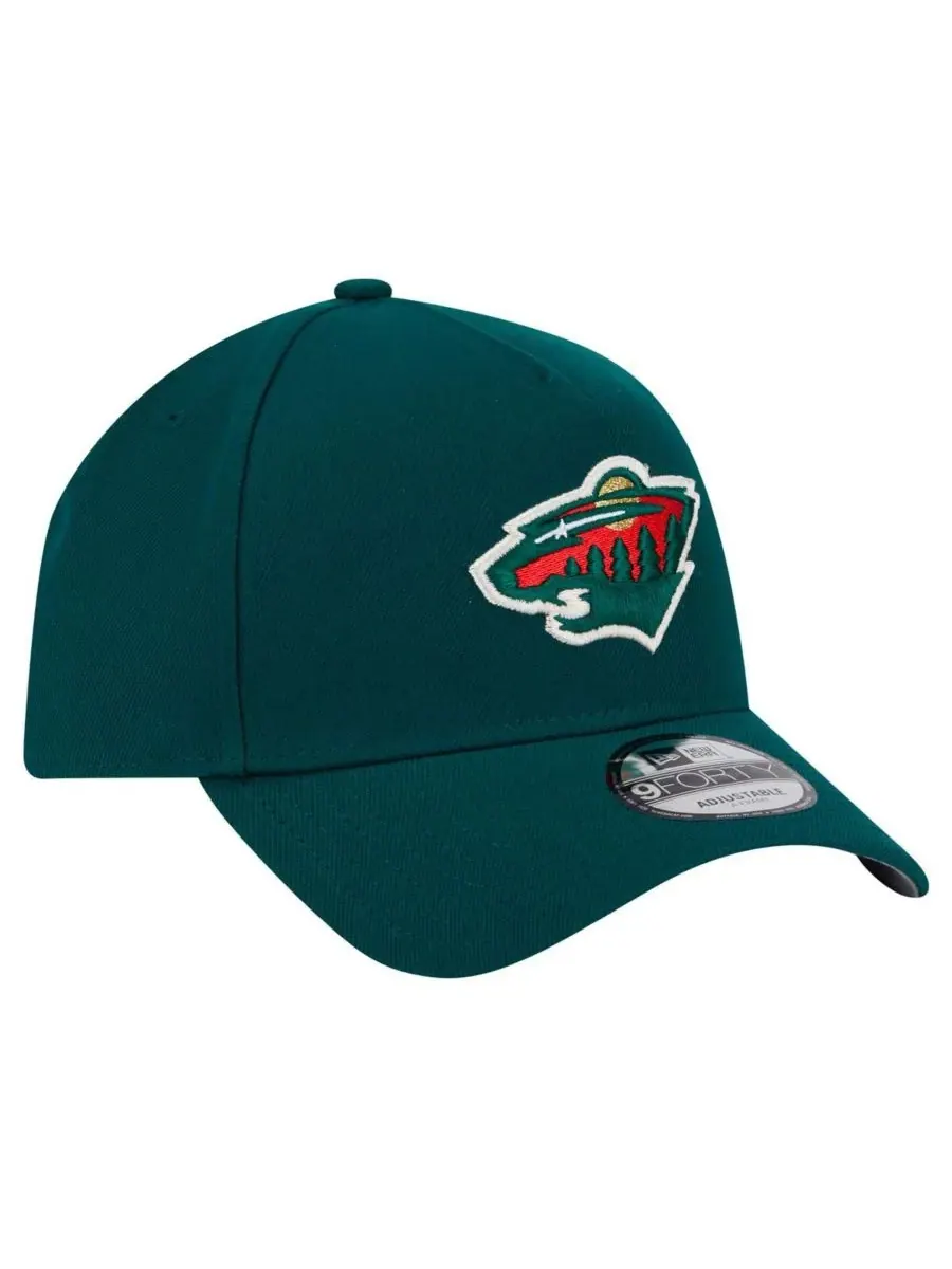 New Era Мужская зеленая регулируемая кепка Minnesota Wild Core A-Frame 9FORTY — изображение 3 из 5, зеленый
