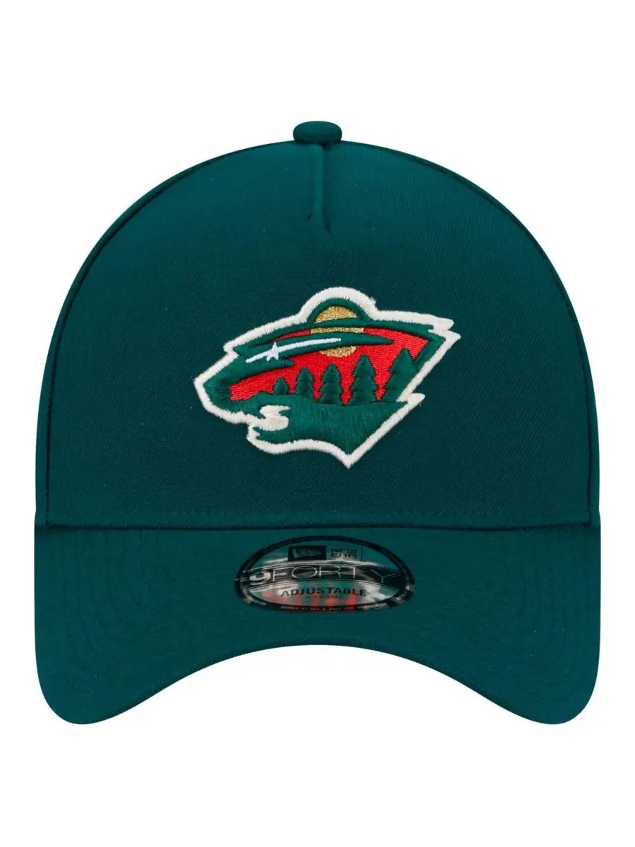 New Era Мужская зеленая регулируемая кепка Minnesota Wild Core A-Frame 9FORTY — изображение 4 из 5, зеленый
