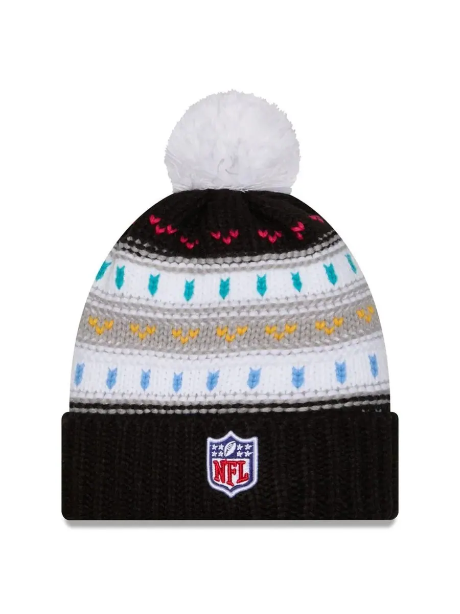 New Era Женская черная вязаная шапка с помпоном Tennessee Titans 2025 NFL Crucial Catch — изображение 2 из 2, черный
