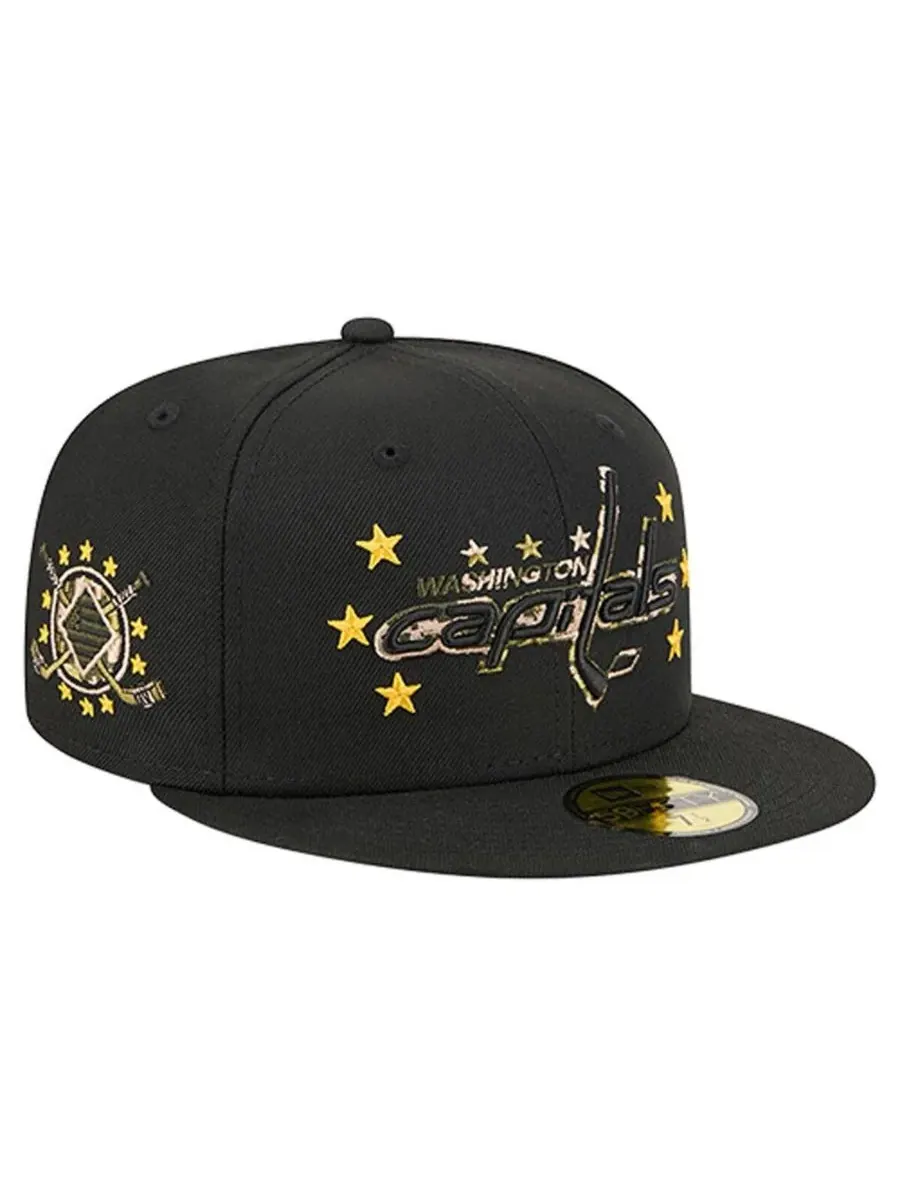New Era Мужская черная бейсболка Washington Capitals Military Appreciation Digital Camo Stars