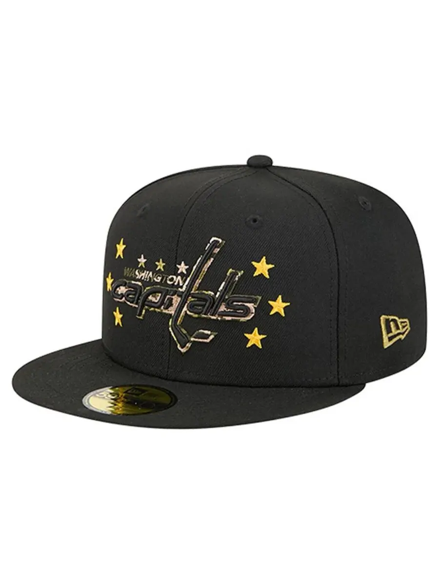 New Era Мужская черная бейсболка Washington Capitals Military Appreciation Digital Camo Stars — изображение 3 из 4, черный