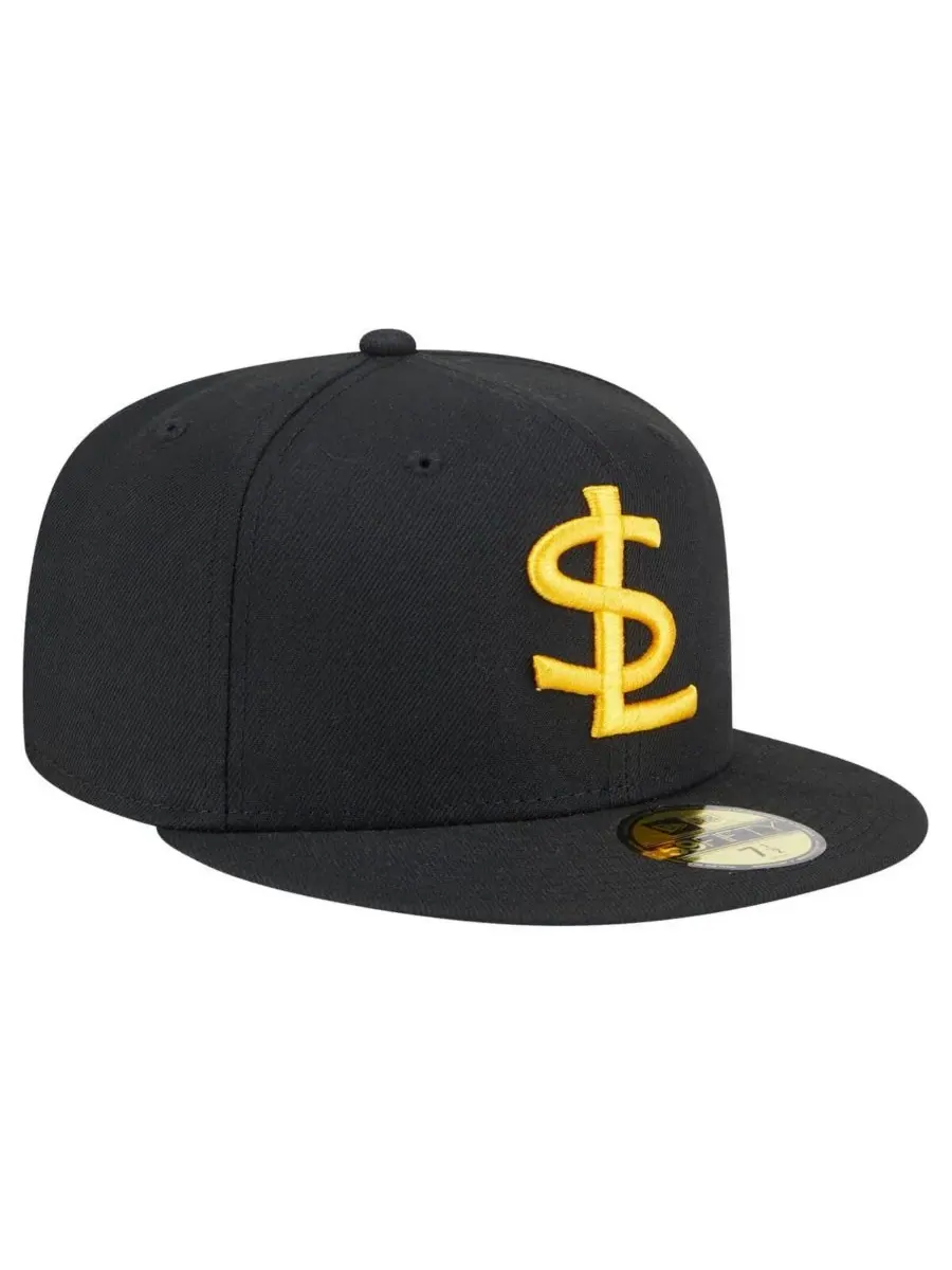 New Era Мужская кепка Salt Lake Bees Authentic Collection 59FIFTY — изображение 3 из 4, черный белый