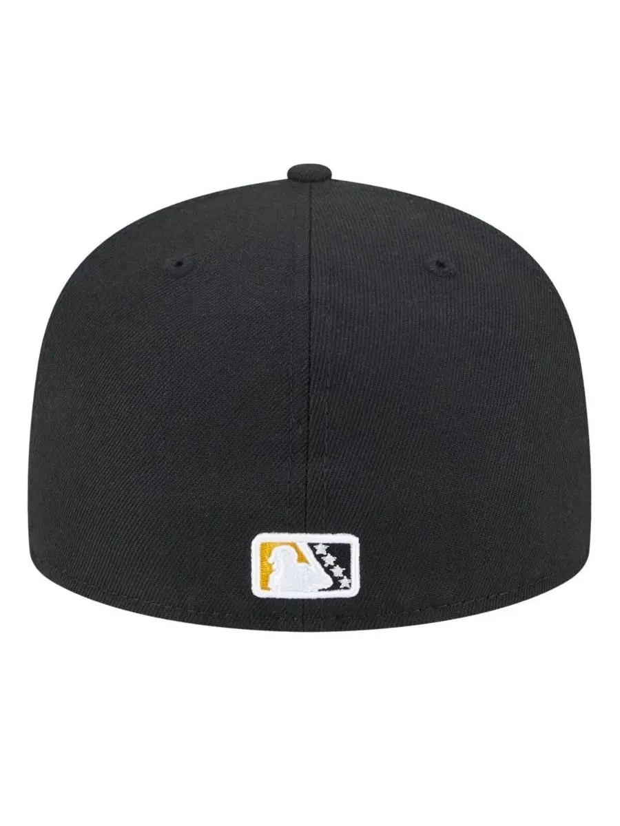 New Era Мужская кепка Salt Lake Bees Authentic Collection 59FIFTY — изображение 4 из 4, черный белый