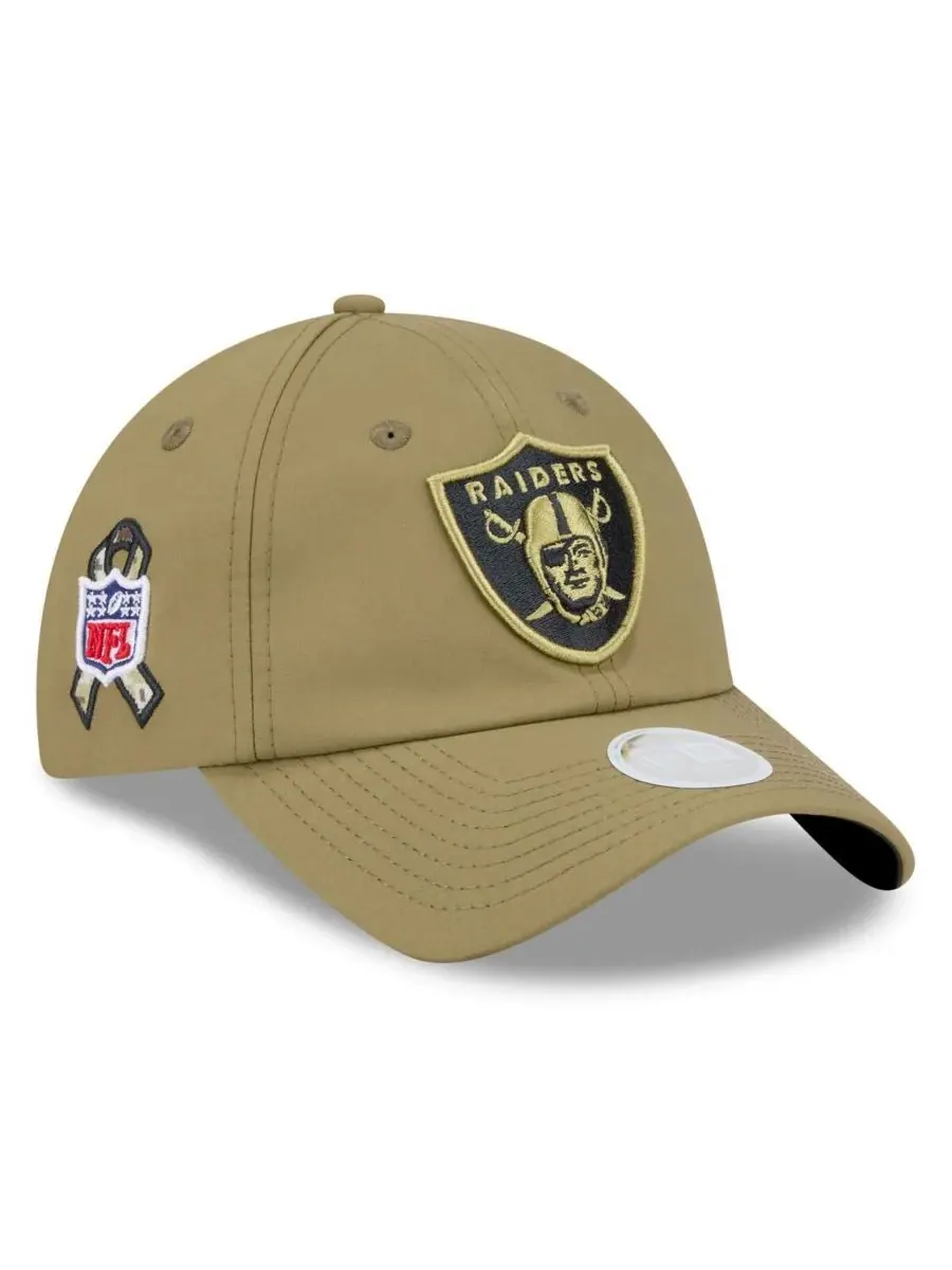 New Era Женская зеленая регулируемая кепка Las Vegas Raiders 2025 Salute to Service с символикой