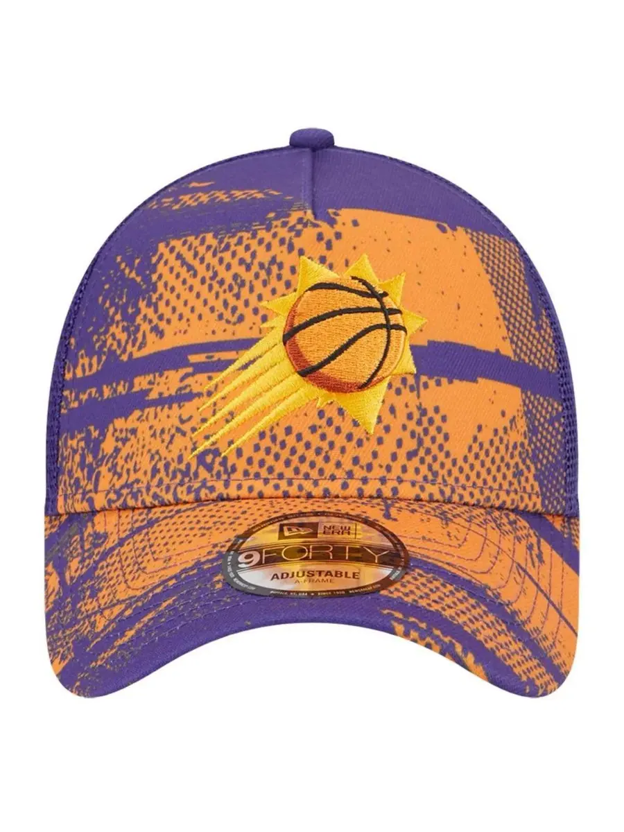 New Era Мужская фиолетово-оранжевая кепка-тракер Phoenix Suns Tip Off A-Frame Trucker 9FORTY с — изображение 2 из 4