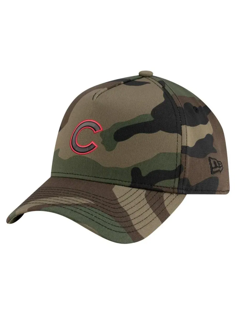 New Era Мужская камуфляжная кепка Chicago Cubs Woodland Team Pop 9FORTY A-Frame с регулируемой