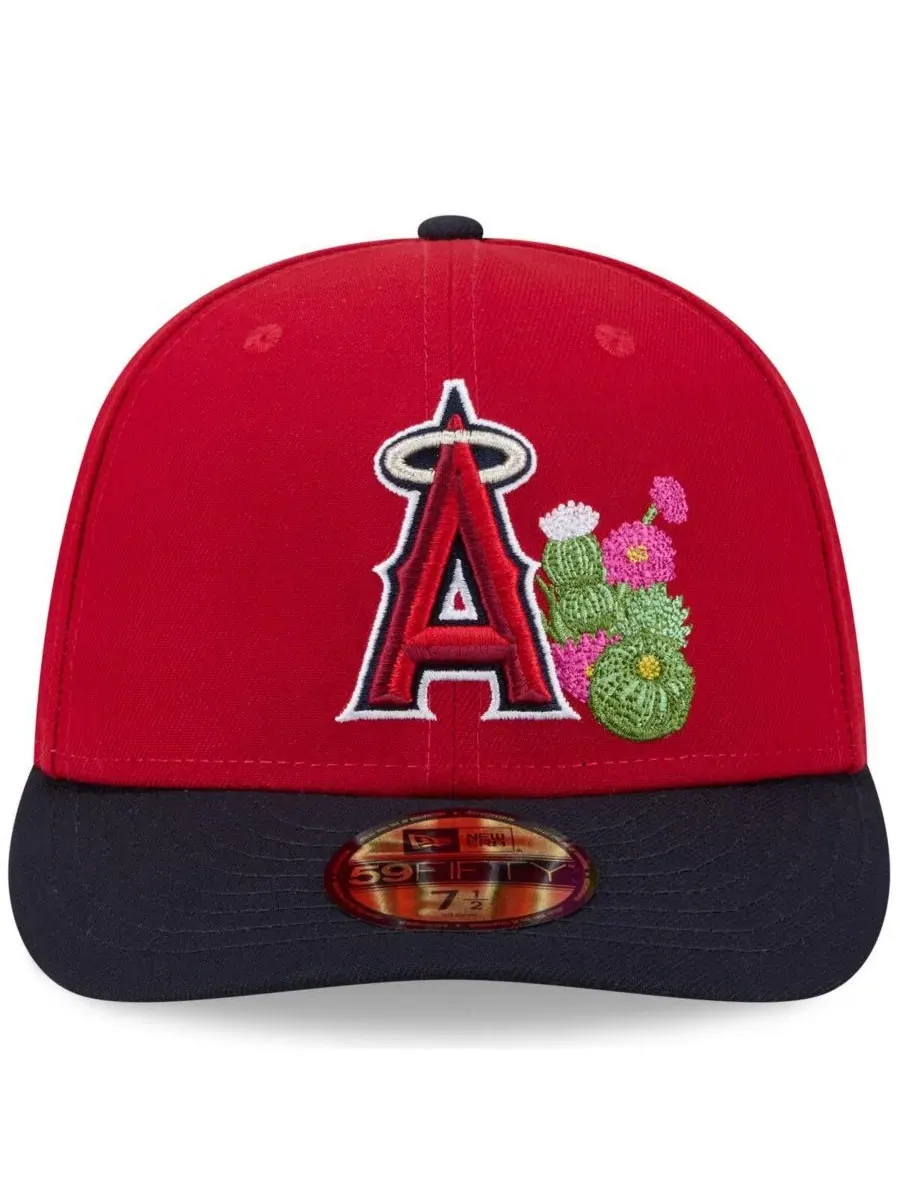Бейсболка New Era с вышитым логотипом Los Angeles Angels — изображение 2 из 4, красный темно-синий