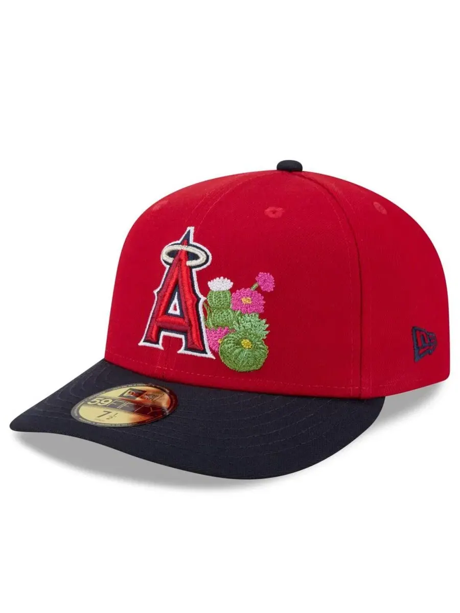 Бейсболка New Era с вышитым логотипом Los Angeles Angels — изображение 3 из 4, красный темно-синий