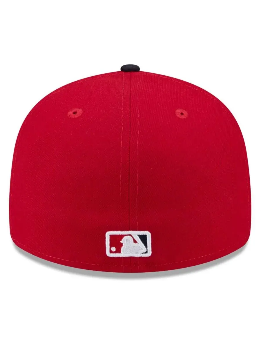 Бейсболка New Era с вышитым логотипом Los Angeles Angels — изображение 4 из 4, красный темно-синий