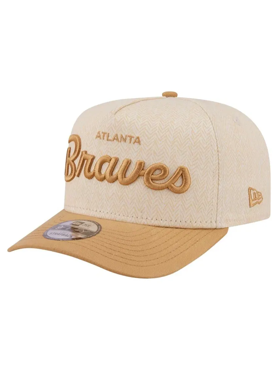 Кепка-снэпбек Atlanta Braves Herringbone 9FIFTY A-Frame New Era — изображение 3 из 5, кремовый хаки
