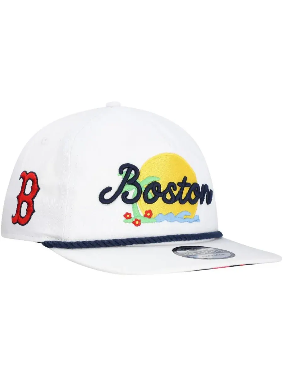 New Era Мужская белая регулируемая кепка для гольфа Boston Red Sox Paradise