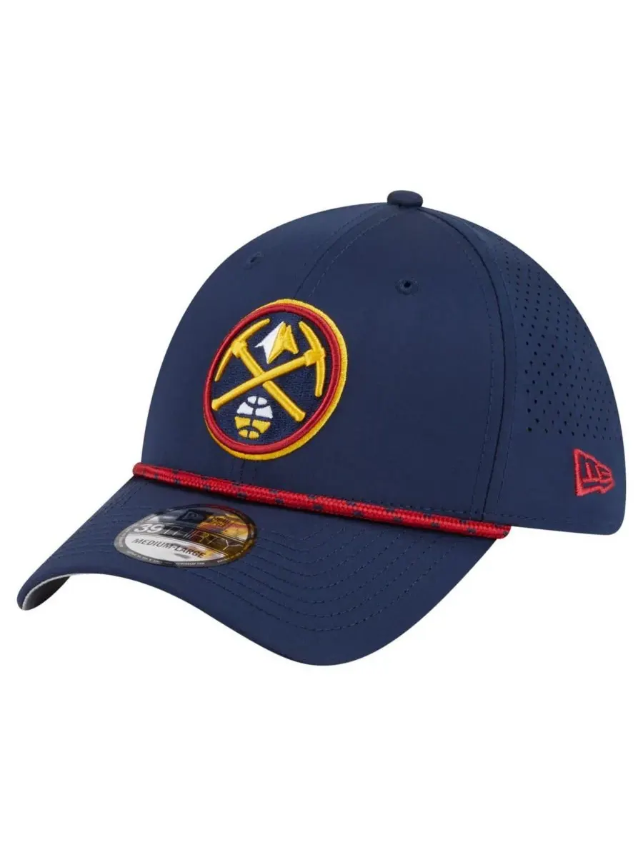 New Era Мужская темно-синяя кепка Denver Nuggets Featherweight Poly Rope Flex 39Thirty