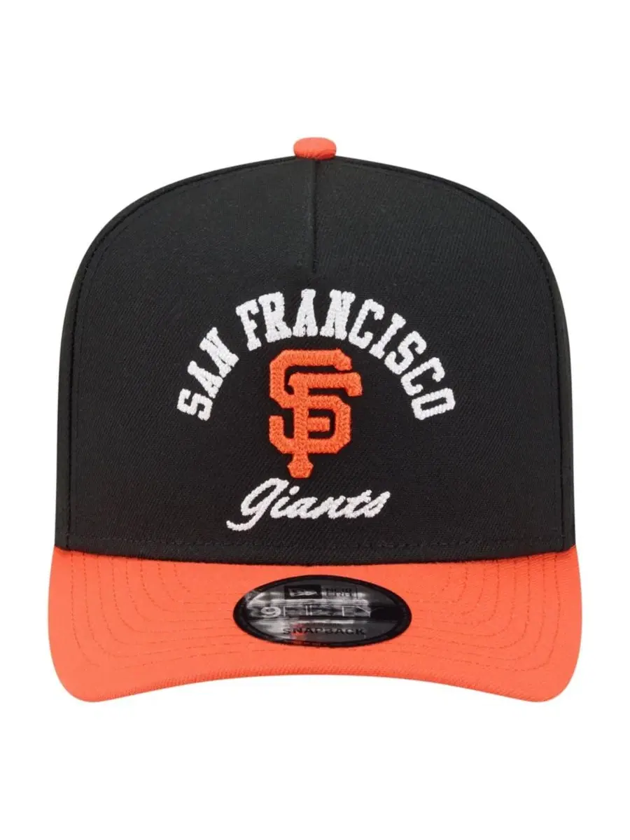 Кепка-снэпбек с вышивкой San Francisco Giants Arched A-Frame 9FIFTY New Era — изображение 2 из 7, черный оранжевый