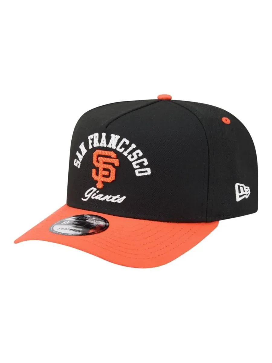Кепка-снэпбек с вышивкой San Francisco Giants Arched A-Frame 9FIFTY New Era — изображение 3 из 7, черный оранжевый