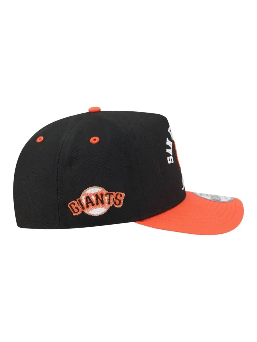 Кепка-снэпбек с вышивкой San Francisco Giants Arched A-Frame 9FIFTY New Era — изображение 6 из 7, черный оранжевый