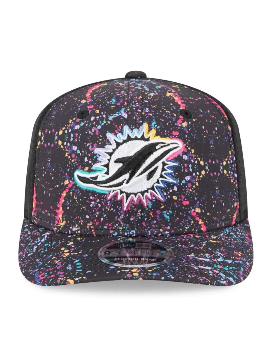 New Era Мужская черная регулируемая кепка Miami Dolphins 2025 NFL Crucial Catch 9SEVENTY — изображение 4 из 4, черный