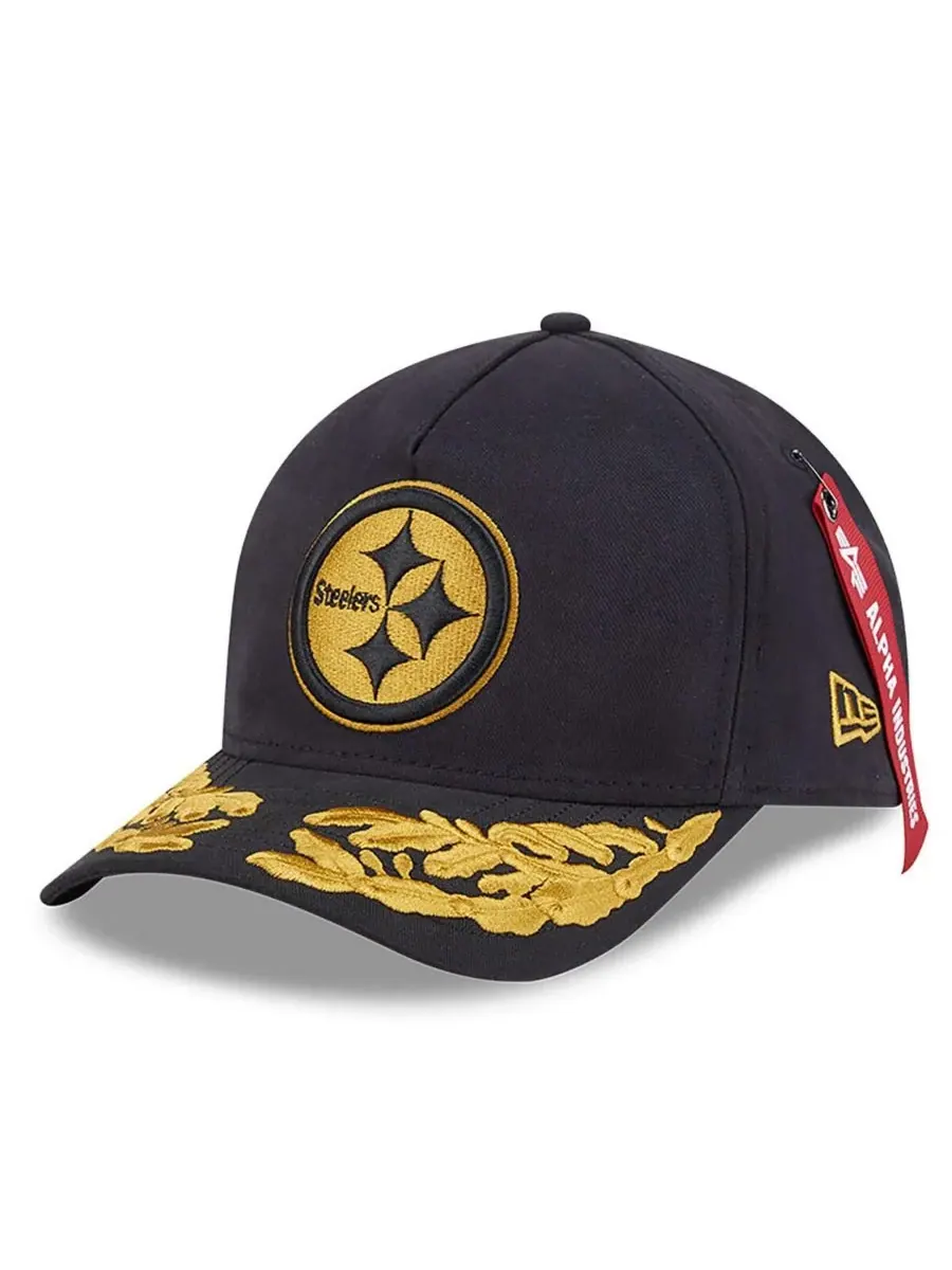 New Era Мужская черная регулируемая кепка Pittsburgh Steelers A-Frame 9FORTY