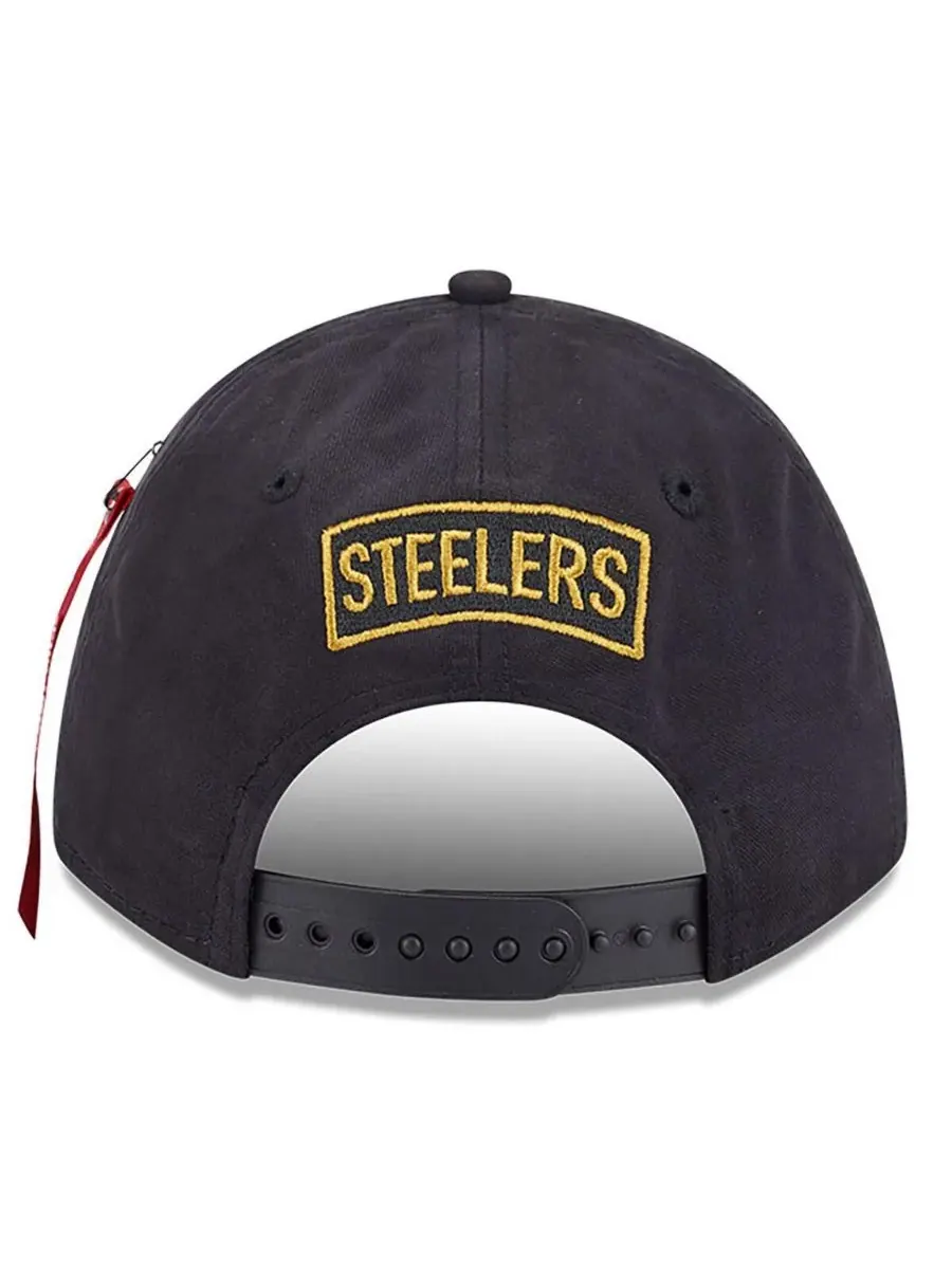 New Era Мужская черная регулируемая кепка Pittsburgh Steelers A-Frame 9FORTY — изображение 3 из 5, черный
