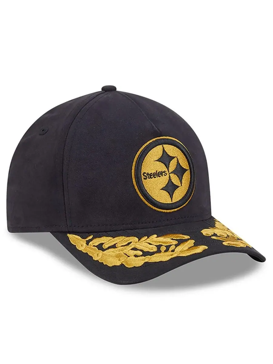 New Era Мужская черная регулируемая кепка Pittsburgh Steelers A-Frame 9FORTY — изображение 4 из 5, черный