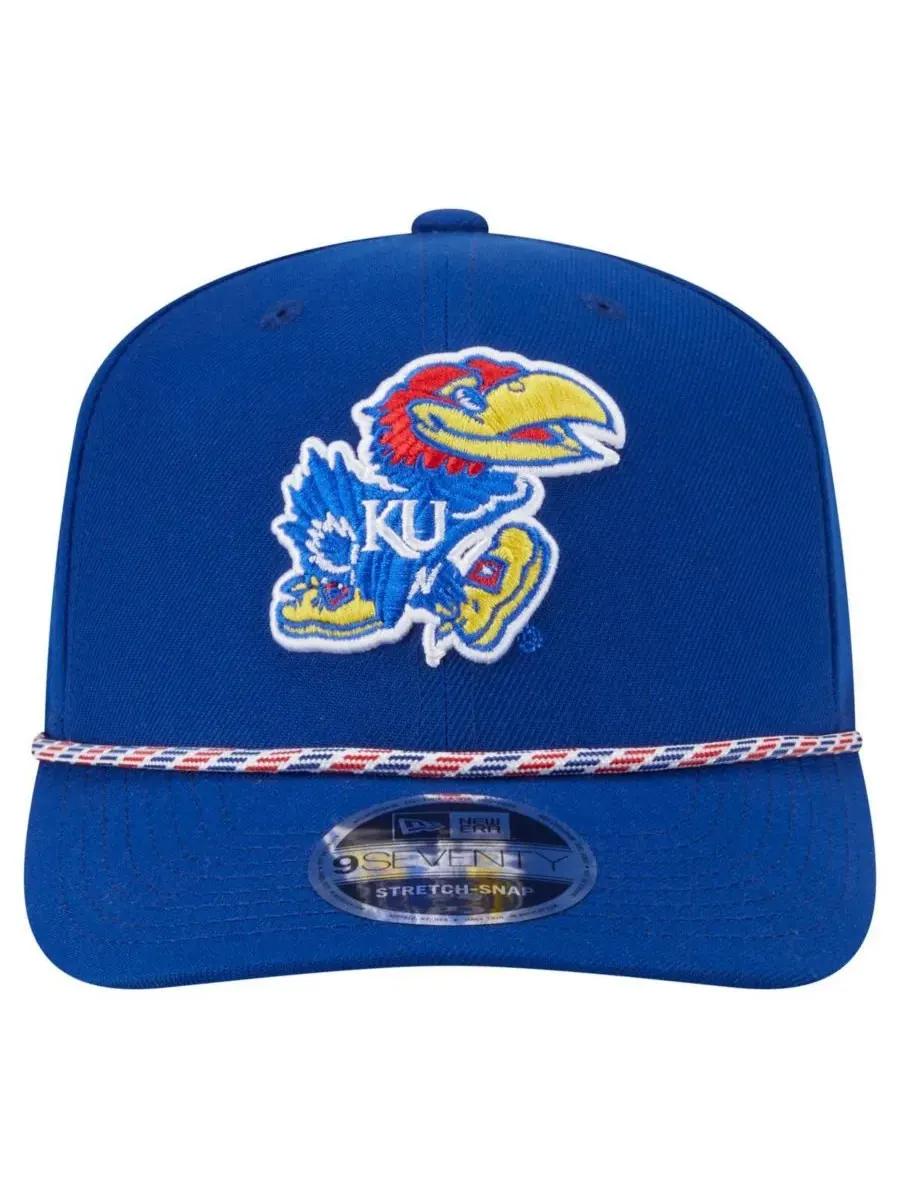 New Era Мужская бейсболка Royal Kansas Jayhawks Game Day Multi-Rope 9SEVENTY Stretch-Snap Hat — изображение 5 из 5