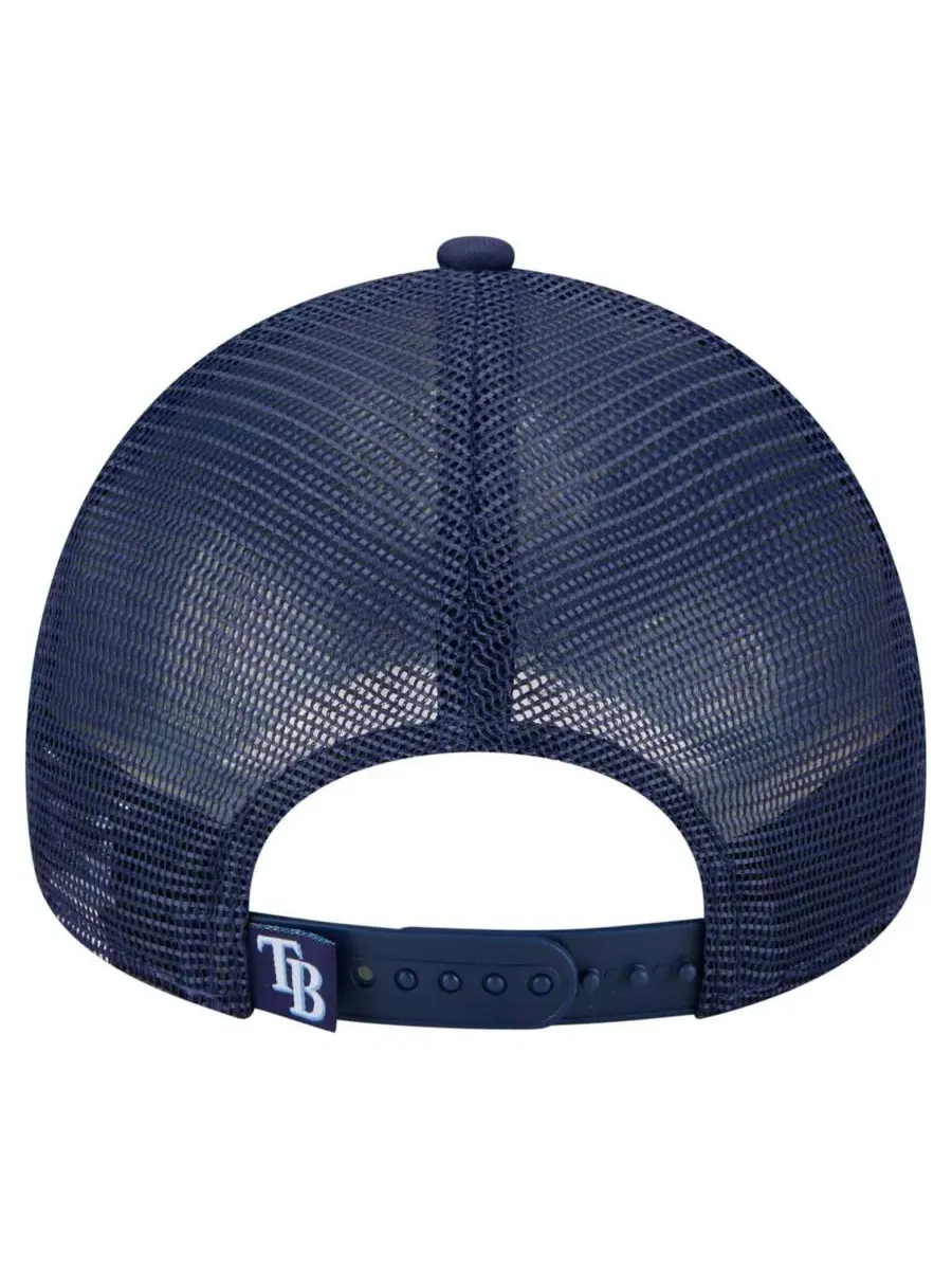 New Era Мужская темно-синяя кепка-тракер Tampa Bay Rays с эффектом потертости, регулируемая, модель — изображение 4 из 4