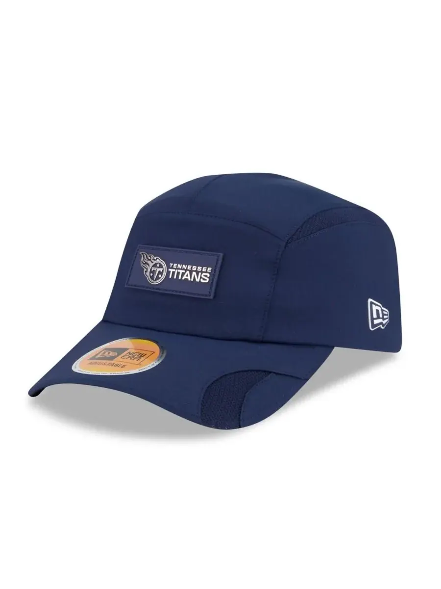 New Era Мужская темно-синяя регулируемая бейсболка Tennessee Titans 2025 Sideline Runner