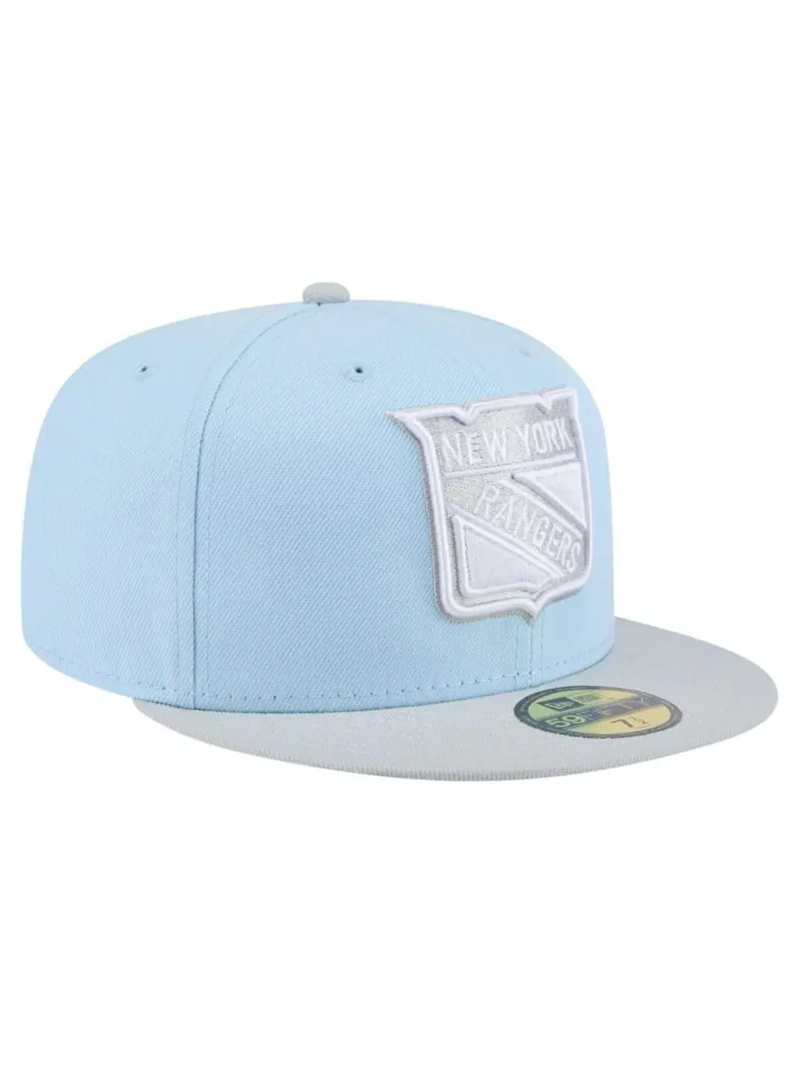 New Era Мужская светло-голубая/серая кепка New York Rangers Color Pack 2-Tone 59FIFTY — изображение 3 из 4