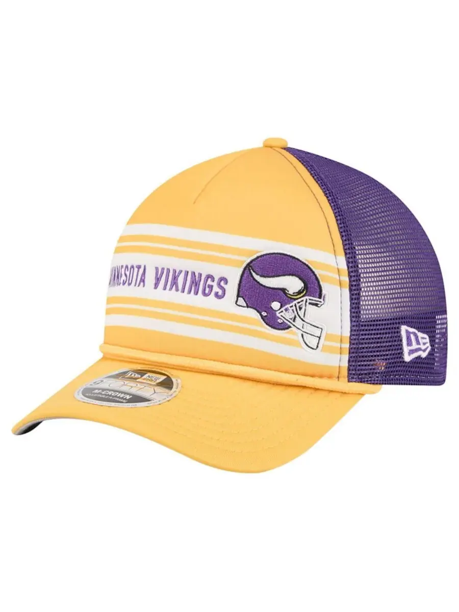 Мужская золотистая регулируемая бейсболка Minnesota Vikings Linear A-Frame 9FORTY New Era