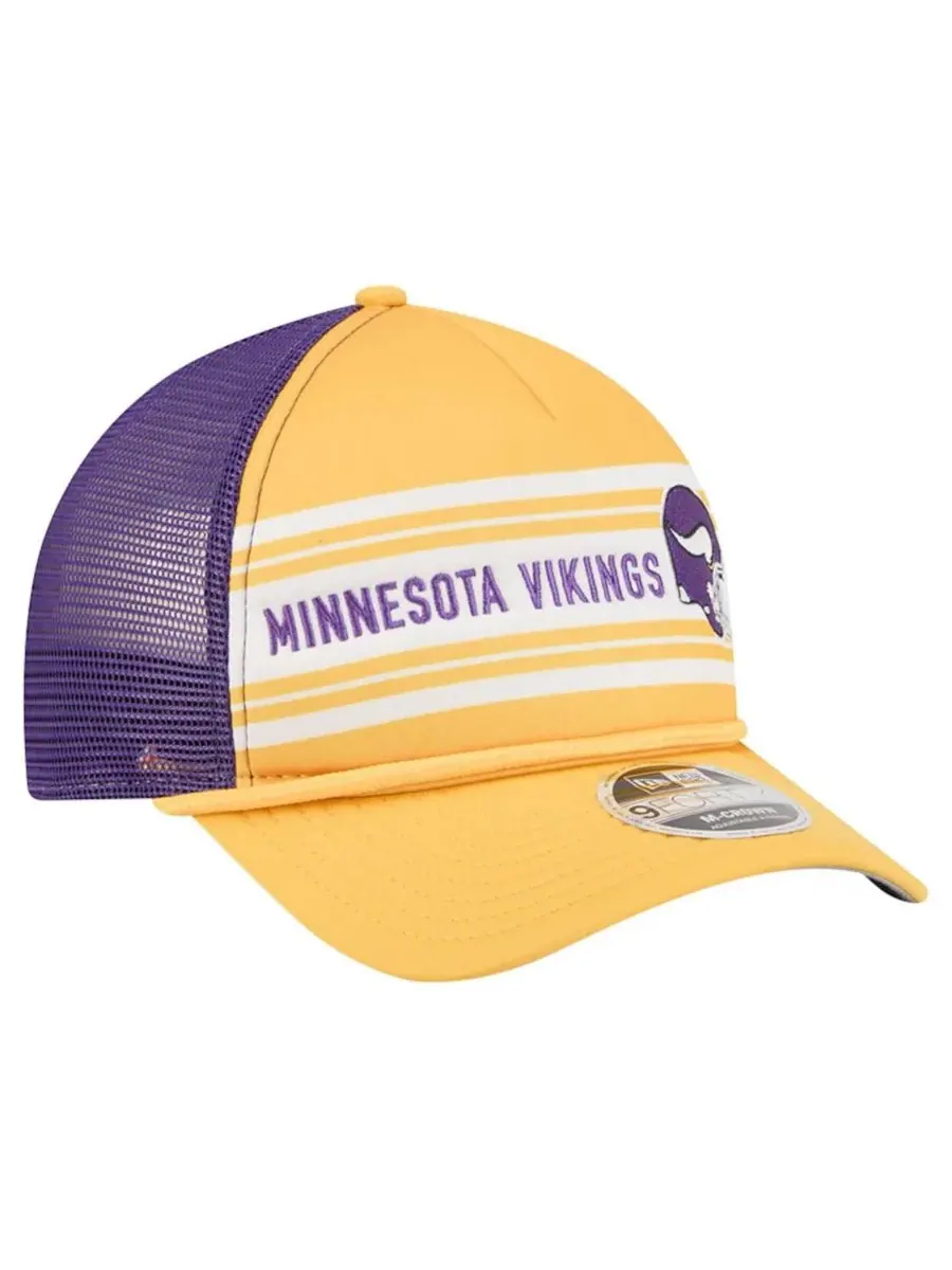 Мужская золотистая регулируемая бейсболка Minnesota Vikings Linear A-Frame 9FORTY New Era — изображение 2 из 5, золото