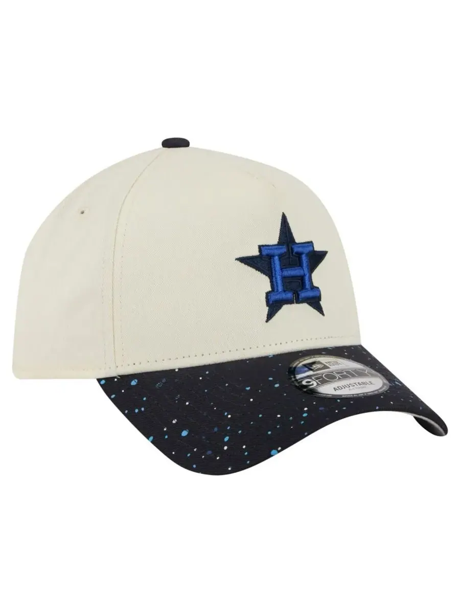 New Era Мужская кремовая кепка Houston Astros Speckle A-Frame 9FORTY с регулируемым размером — изображение 3 из 4, бежевый