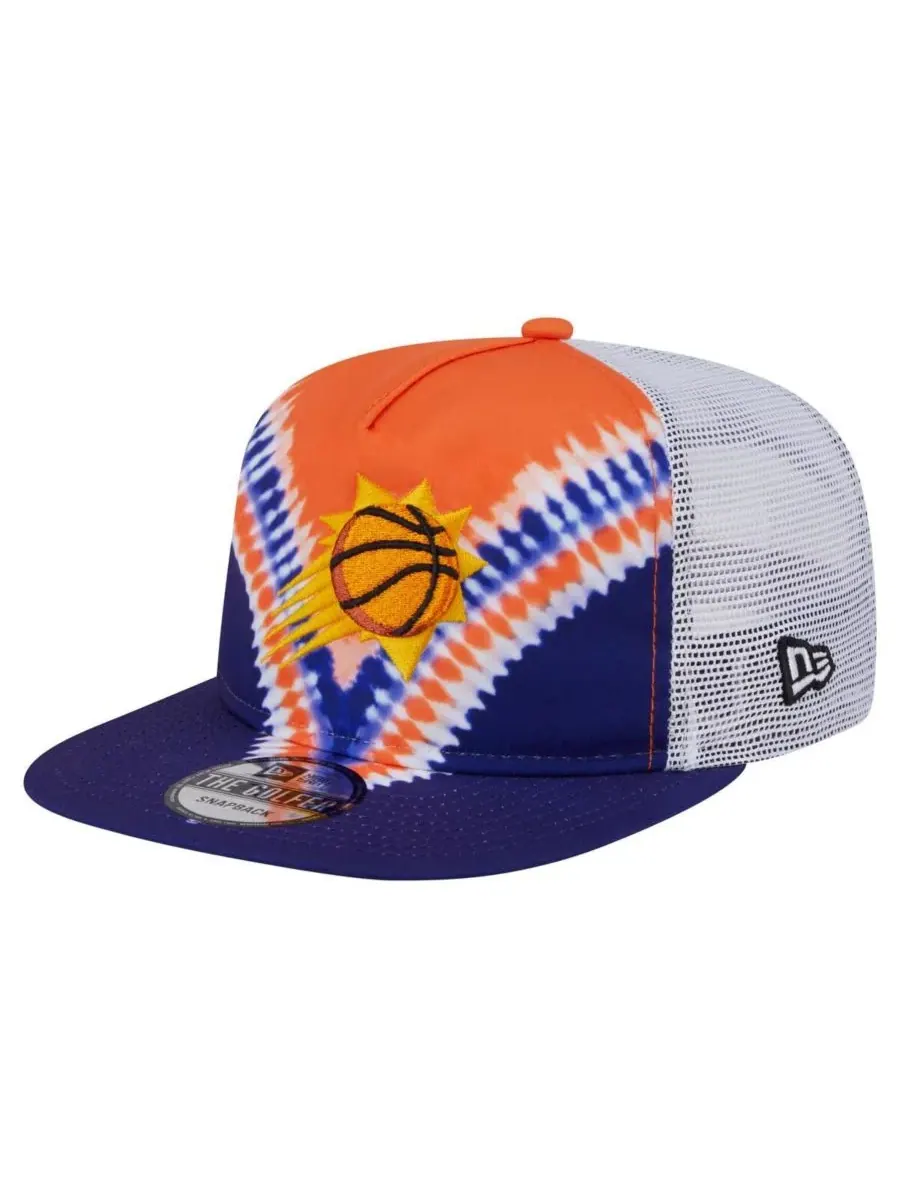 New Era Мужская бейсболка-снепбек Phoenix Suns в фиолетово-оранжевом цвете с ретро-окраской