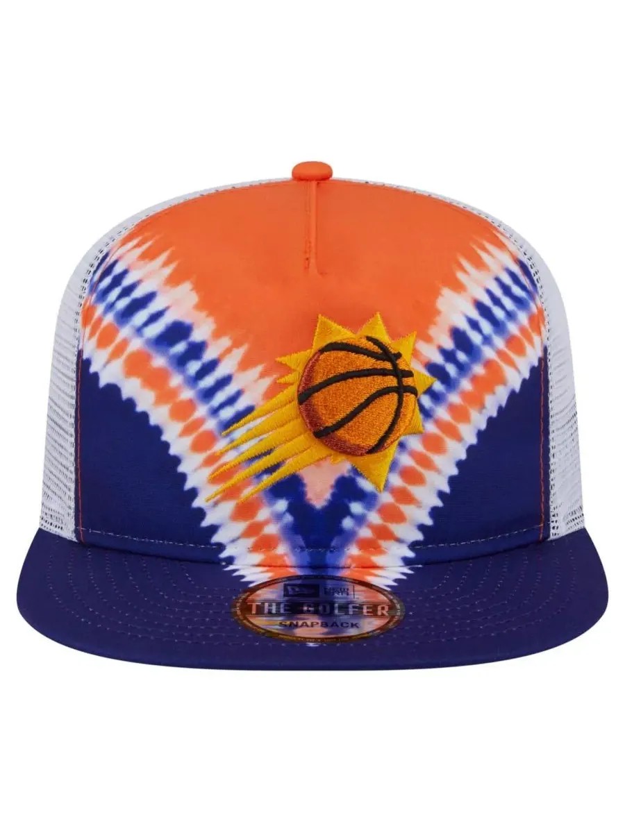 New Era Мужская бейсболка-снепбек Phoenix Suns в фиолетово-оранжевом цвете с ретро-окраской — изображение 2 из 4