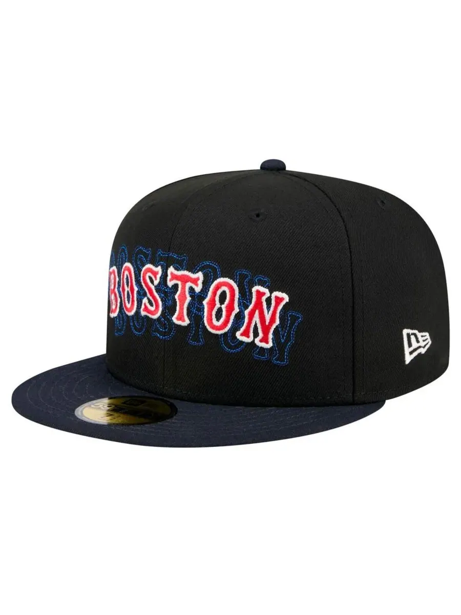 New Era Мужская черная бейсболка Boston Red Sox Shadow Stitch 59FIFTY