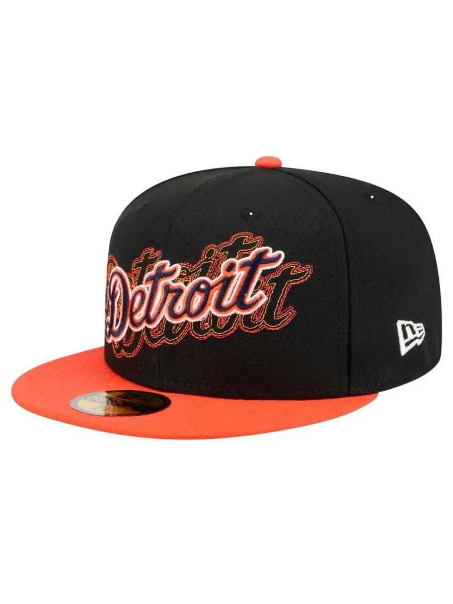 New Era Мужская черная кепка Detroit Tigers Shadow Stitch 59FIFTY