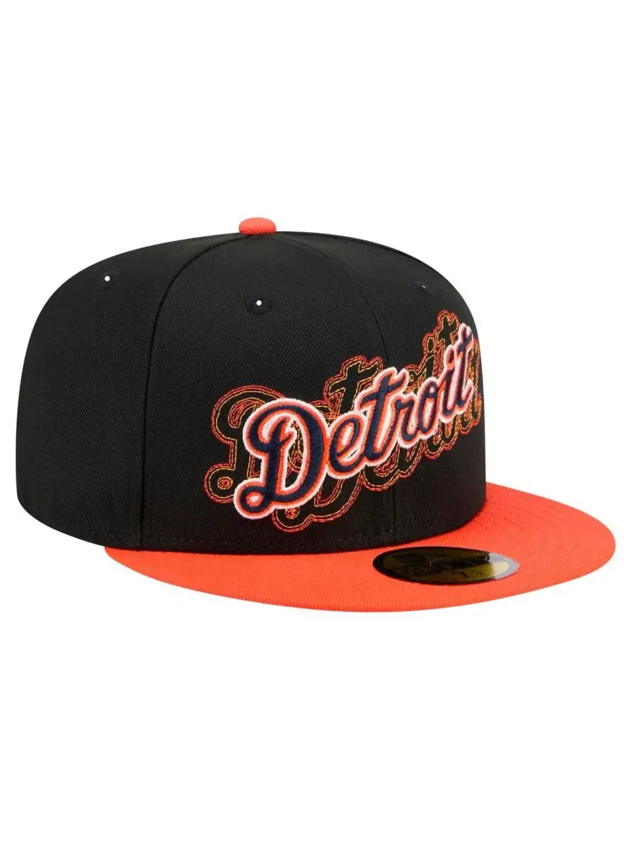 New Era Мужская черная кепка Detroit Tigers Shadow Stitch 59FIFTY — изображение 4 из 5, черный