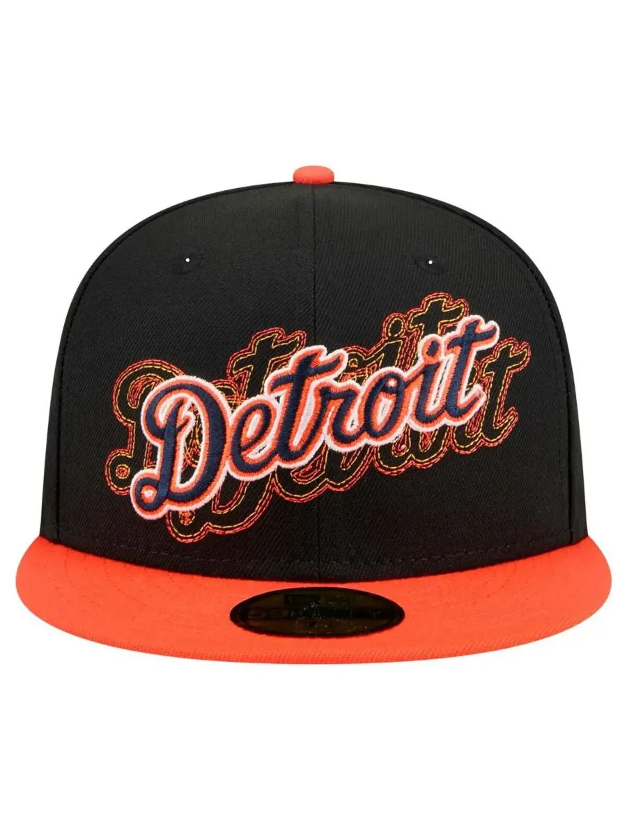 New Era Мужская черная кепка Detroit Tigers Shadow Stitch 59FIFTY — изображение 5 из 5, черный