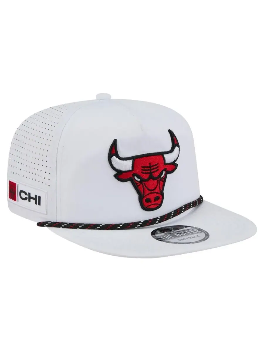 New Era Мужская белая регулируемая кепка для гольфа Chicago Bulls Performance Rope