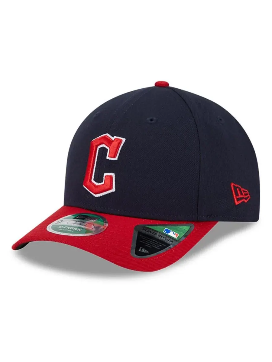 New Era Мужская темно-синяя кепка Cleveland Guardians Player Replica 9FORTY с регулируемым размером
